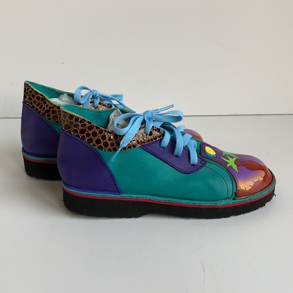 Soletech art to wear painted lace sneakers palm trees sun and moon - Picture 2 of 16